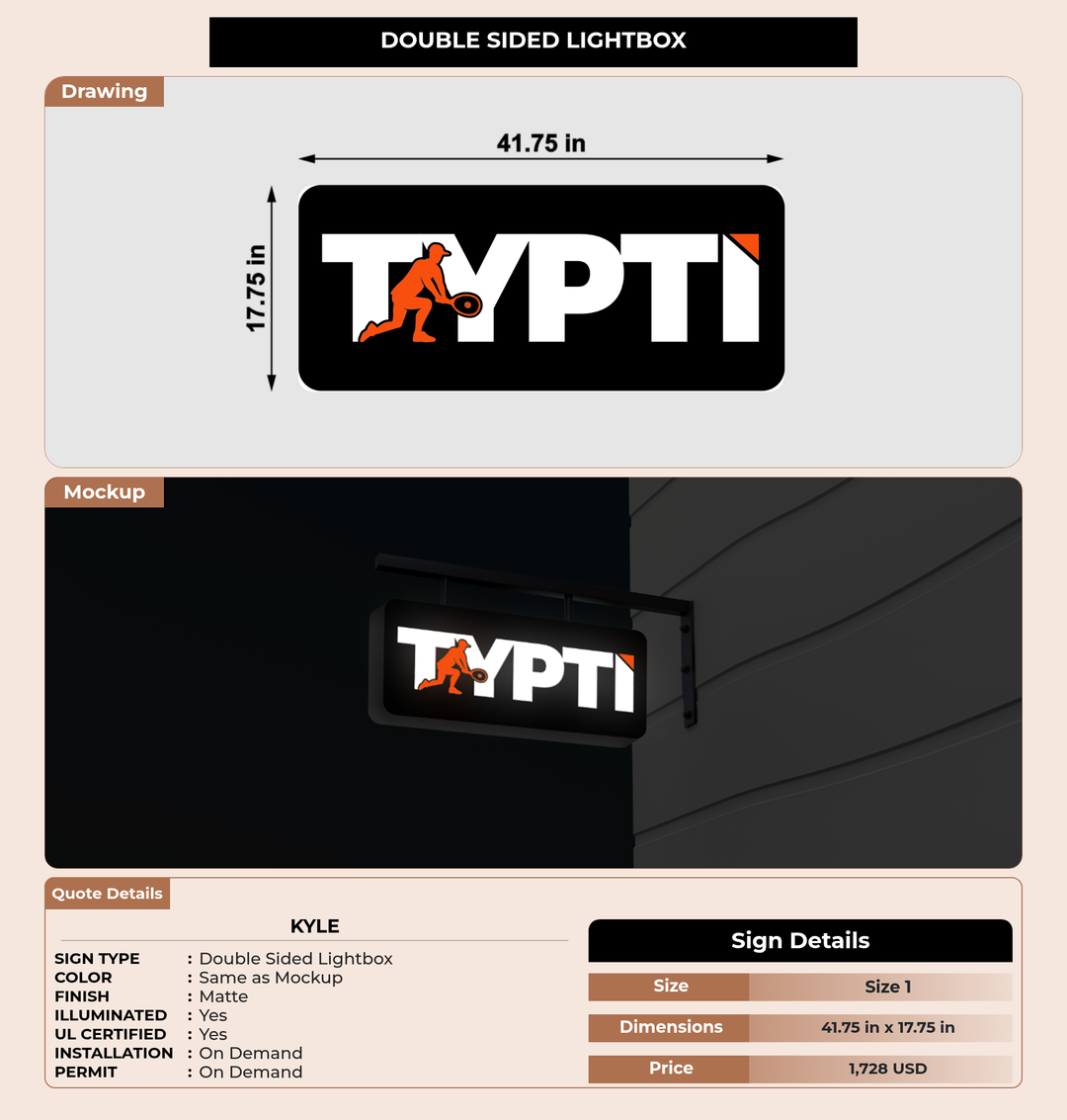 CUSTOM MOCKUP SIGN FOR Kyle