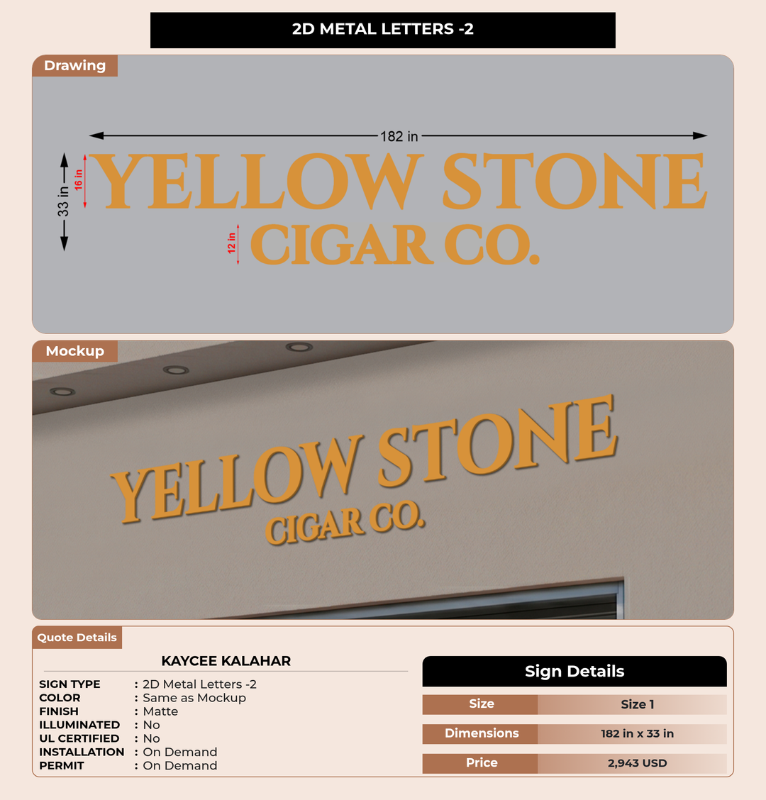 CUSTOM MOCKUP SIGN FOR Kaycee Kalahar