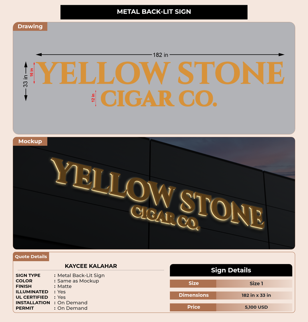 CUSTOM MOCKUP SIGN FOR Kaycee Kalahar
