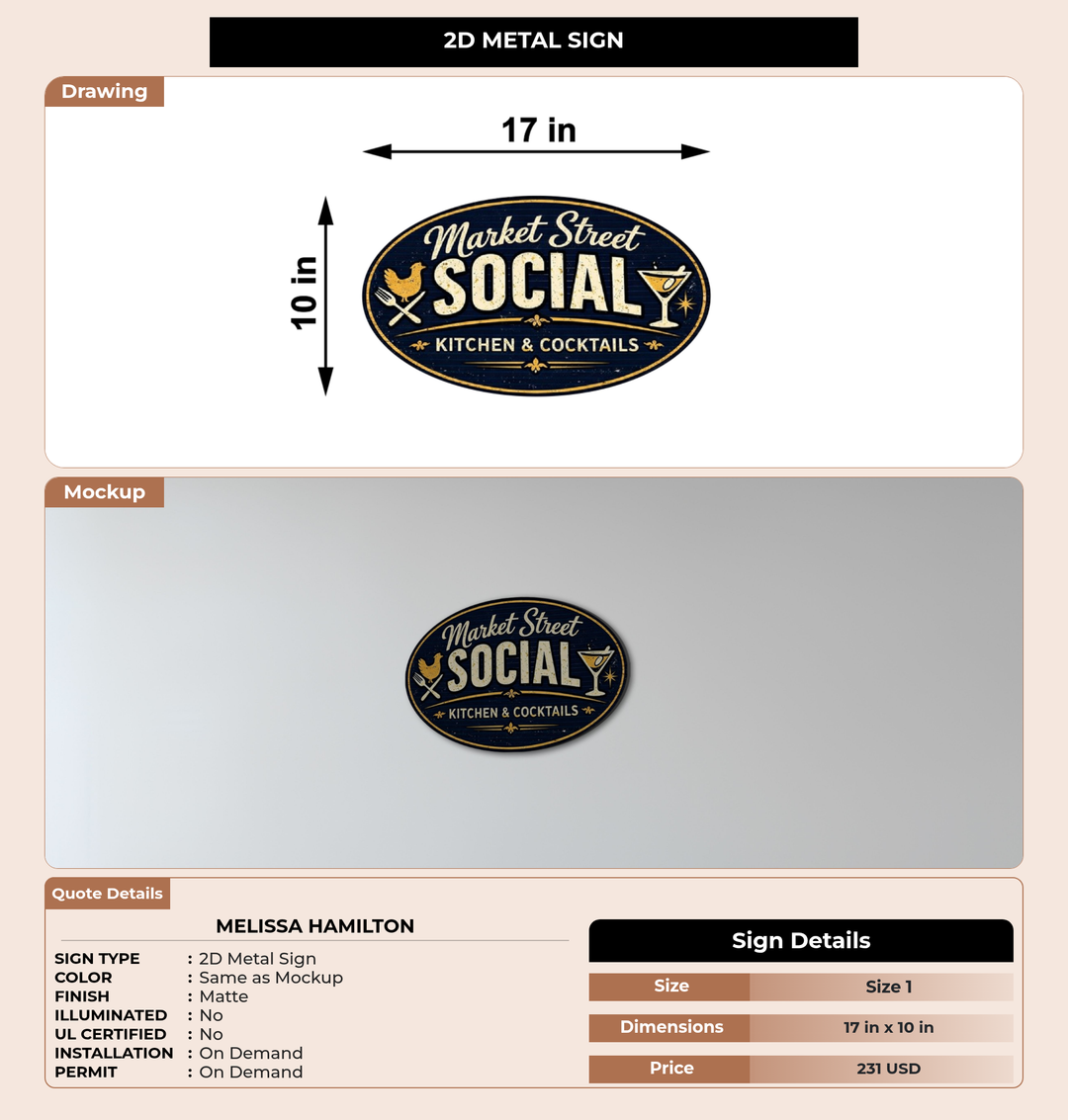 CUSTOM MOCKUP SIGN FOR Melissa Hamilton