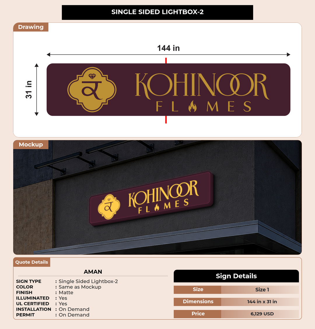 CUSTOM MOCKUP SIGN FOR Aman