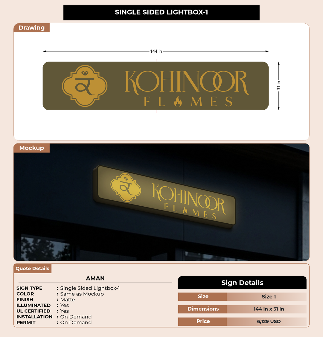CUSTOM MOCKUP SIGN FOR Aman