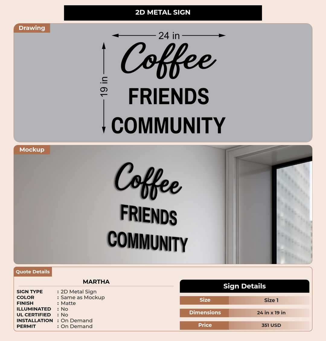 CUSTOM MOCKUP SIGN FOR Martha