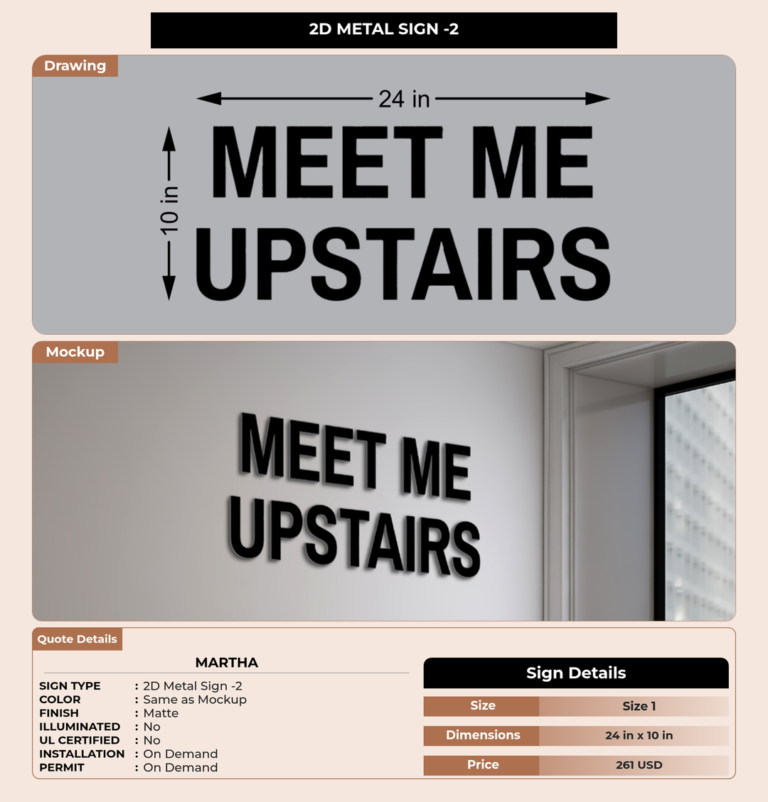 CUSTOM MOCKUP SIGN FOR Martha