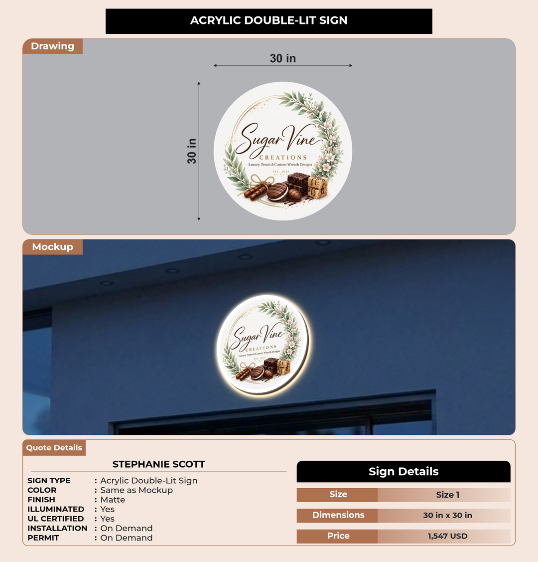 CUSTOM MOCKUP SIGN FOR Stephanie Scott
