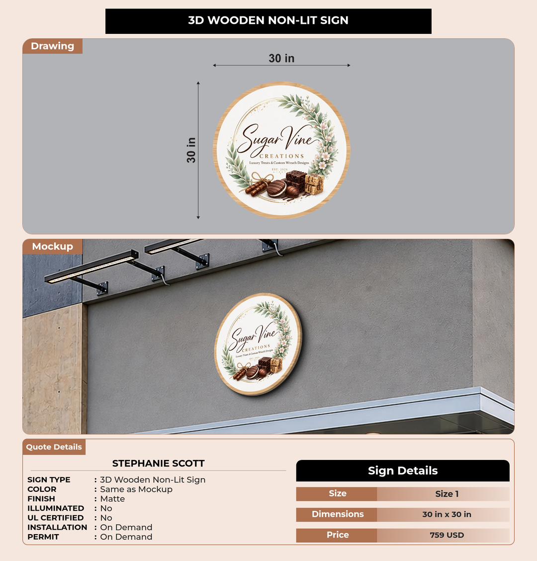CUSTOM MOCKUP SIGN FOR Stephanie Scott
