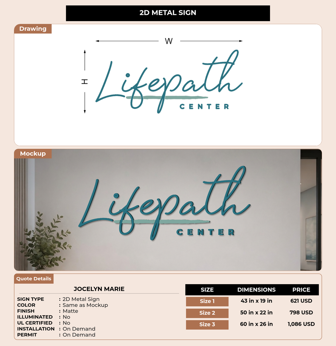 CUSTOM MOCKUP SIGN FOR Jocelyn Marie