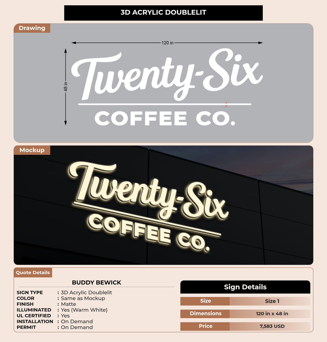 CUSTOM MOCKUP SIGN FOR Buddy Bewick