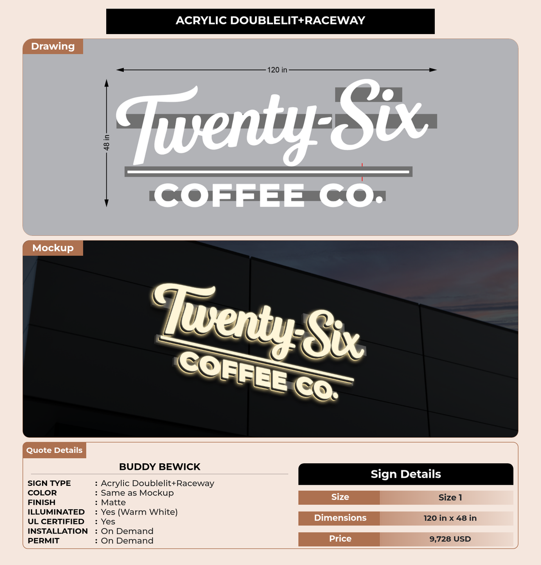 CUSTOM MOCKUP SIGN FOR Buddy Bewick