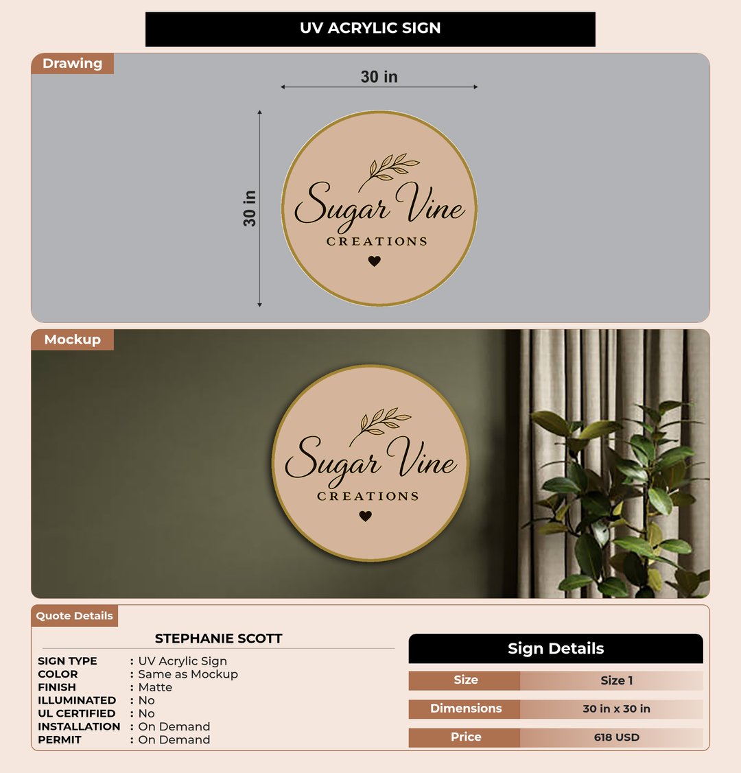 CUSTOM MOCKUP SIGN FOR Stephanie Scott