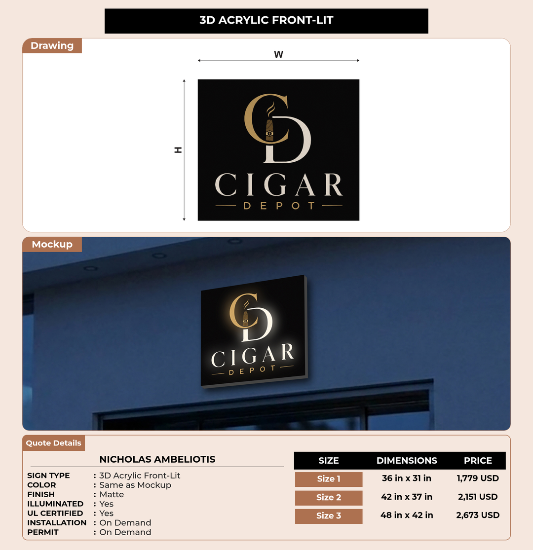 CUSTOM MOCKUP SIGN FOR Nicholas Ambeliotis