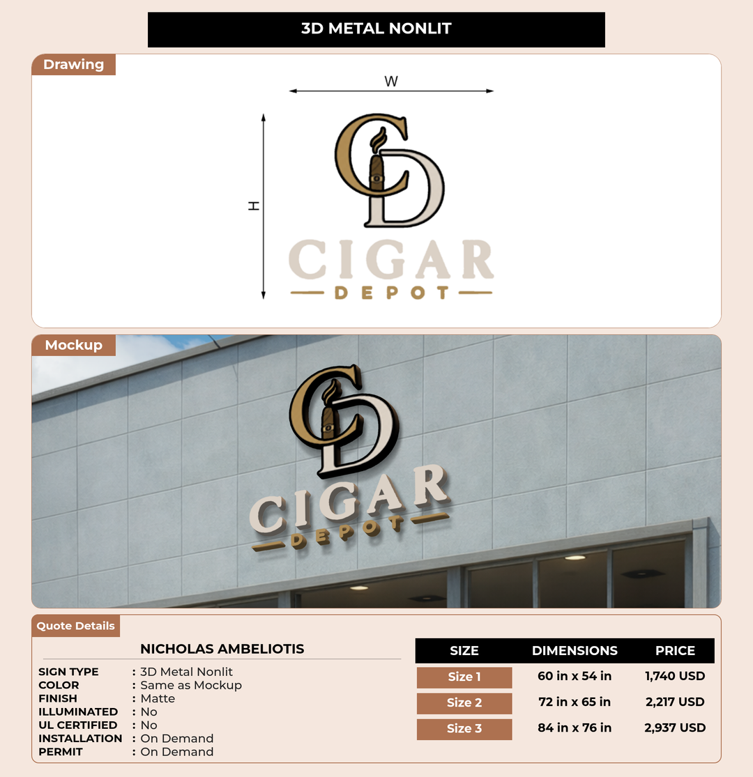 CUSTOM MOCKUP SIGN FOR Nicholas Ambeliotis