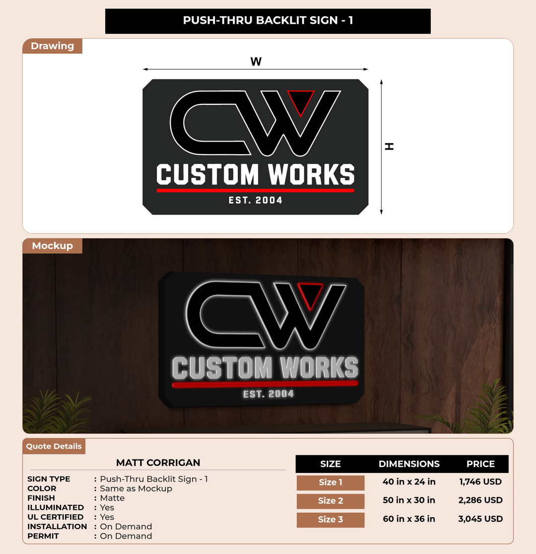 CUSTOM MOCKUP SIGN FOR Matt Corrigan