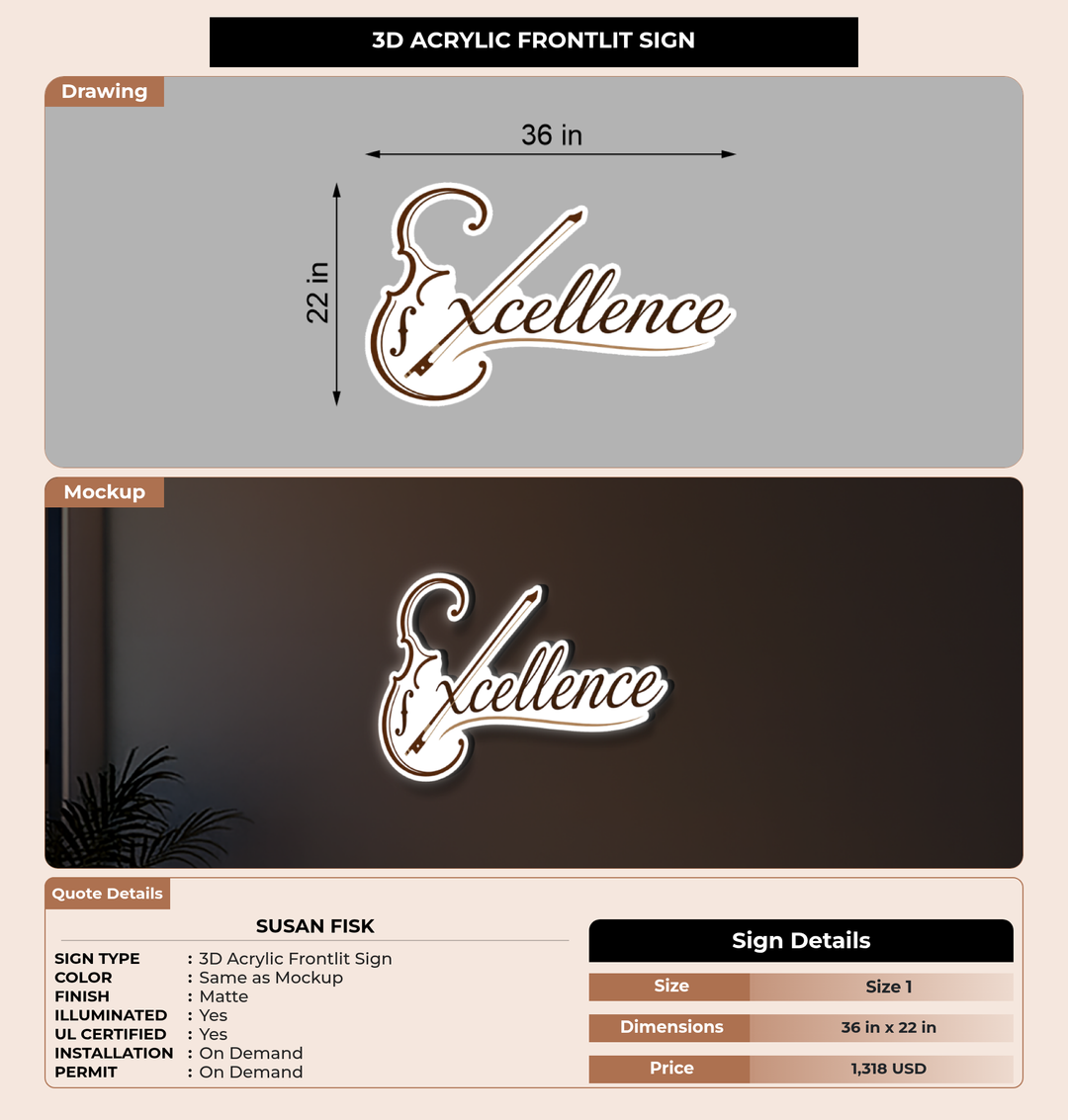 CUSTOM MOCKUP SIGN FOR Susan Fisk