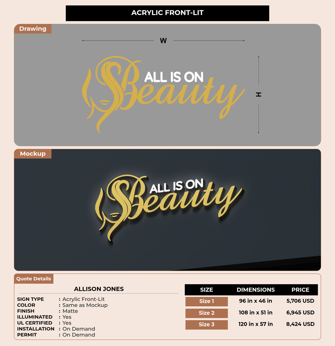 CUSTOM MOCKUP SIGN FOR Allison jones