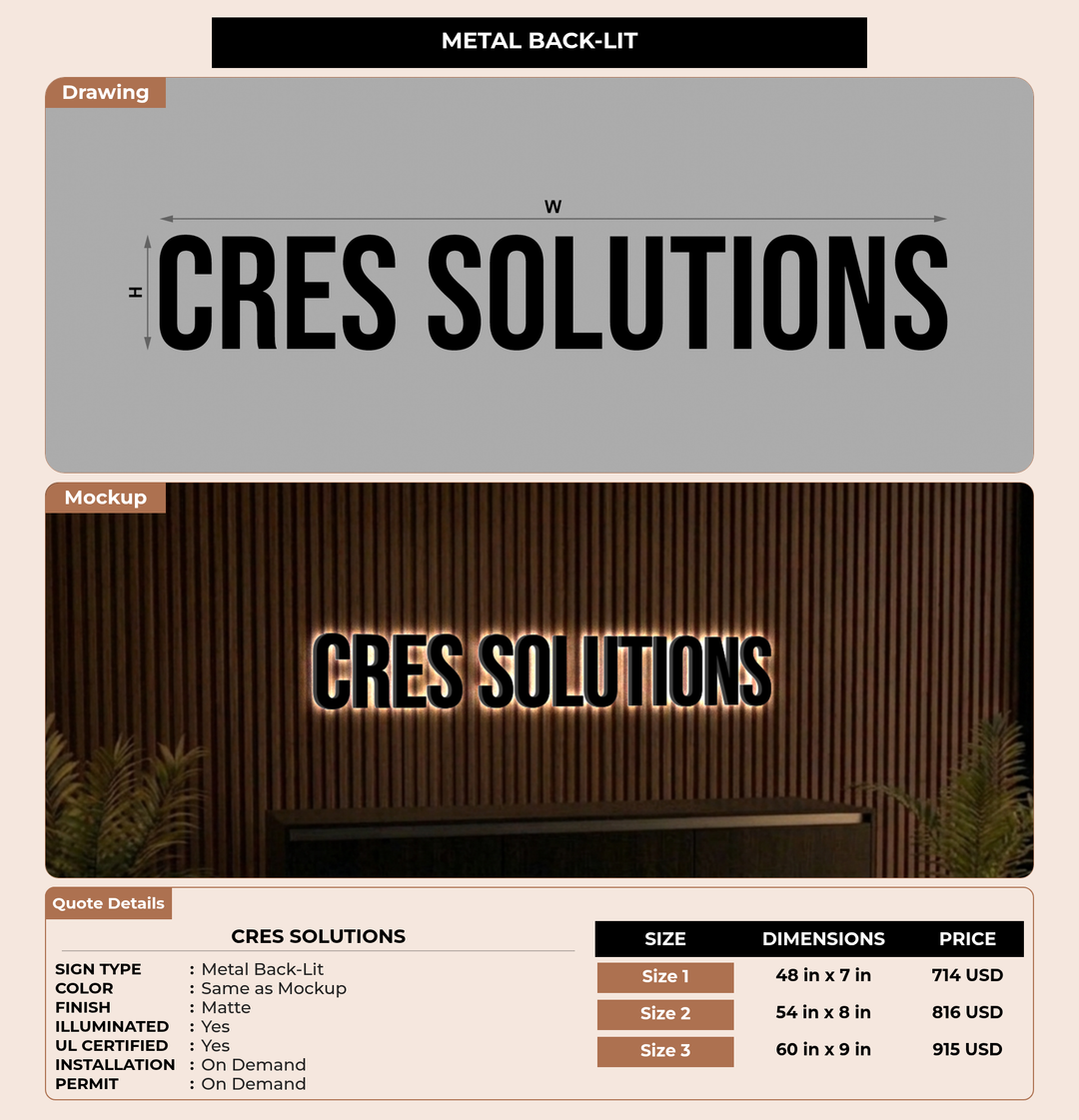 CUSTOM MOCKUP SIGN FOR cres solutions