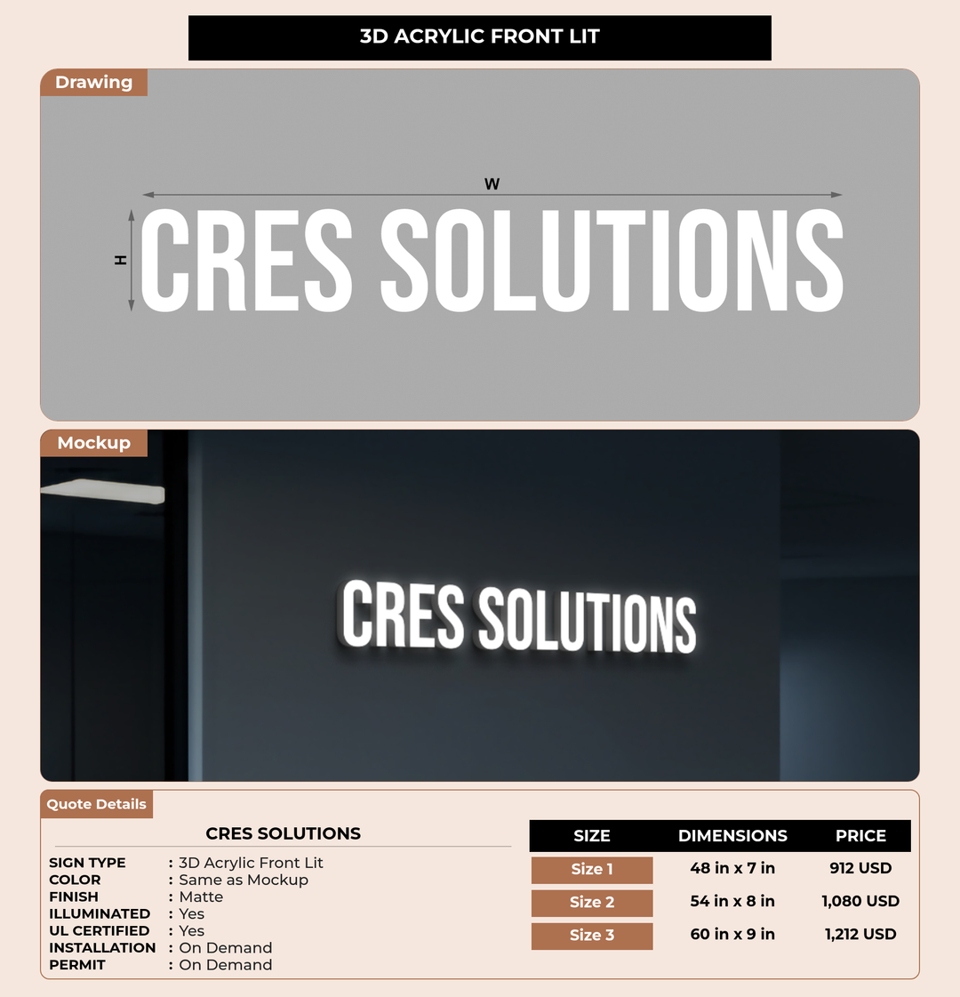 CUSTOM MOCKUP SIGN FOR cres solutions