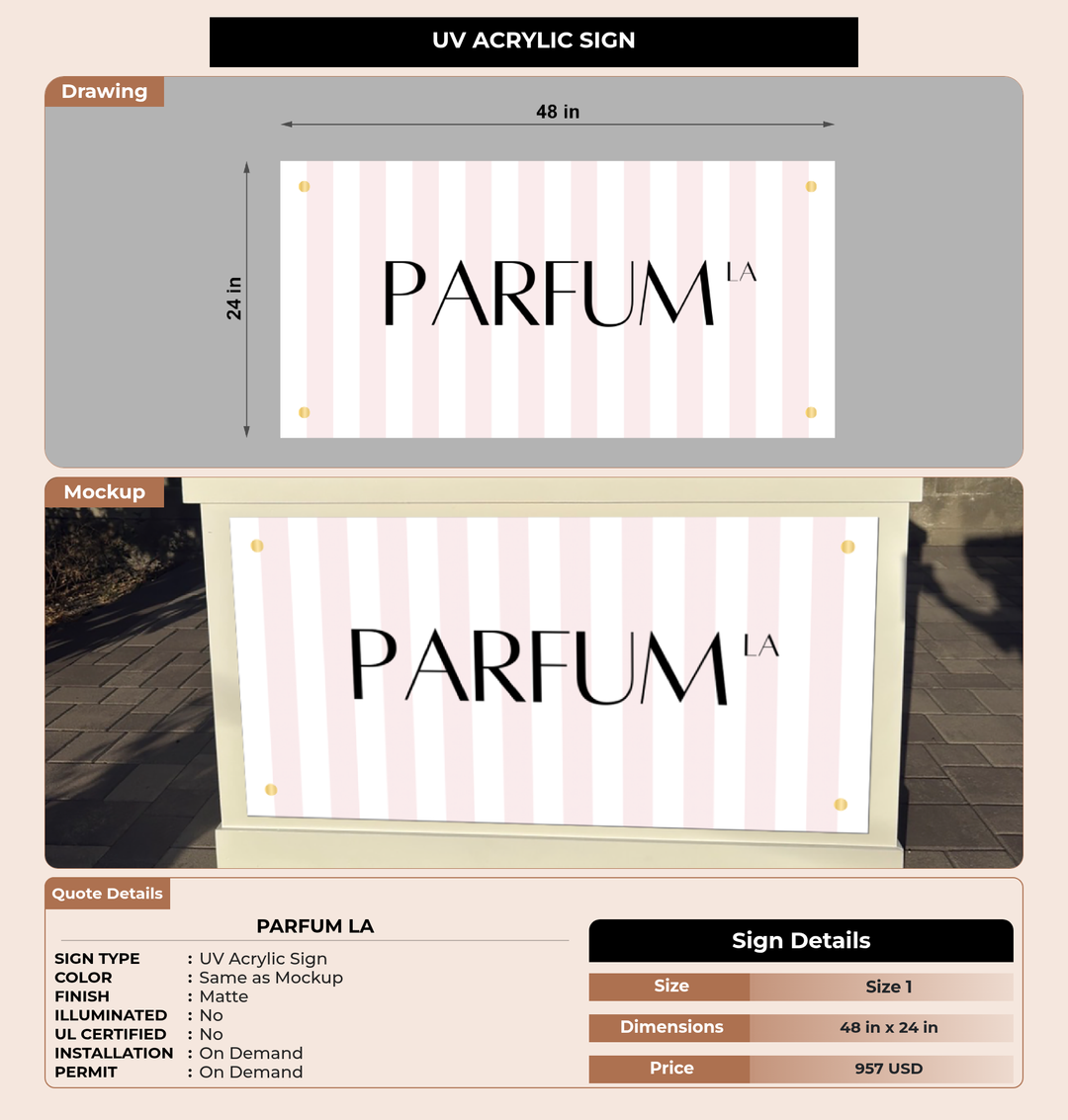 CUSTOM MOCKUP SIGN FOR Parfum LA