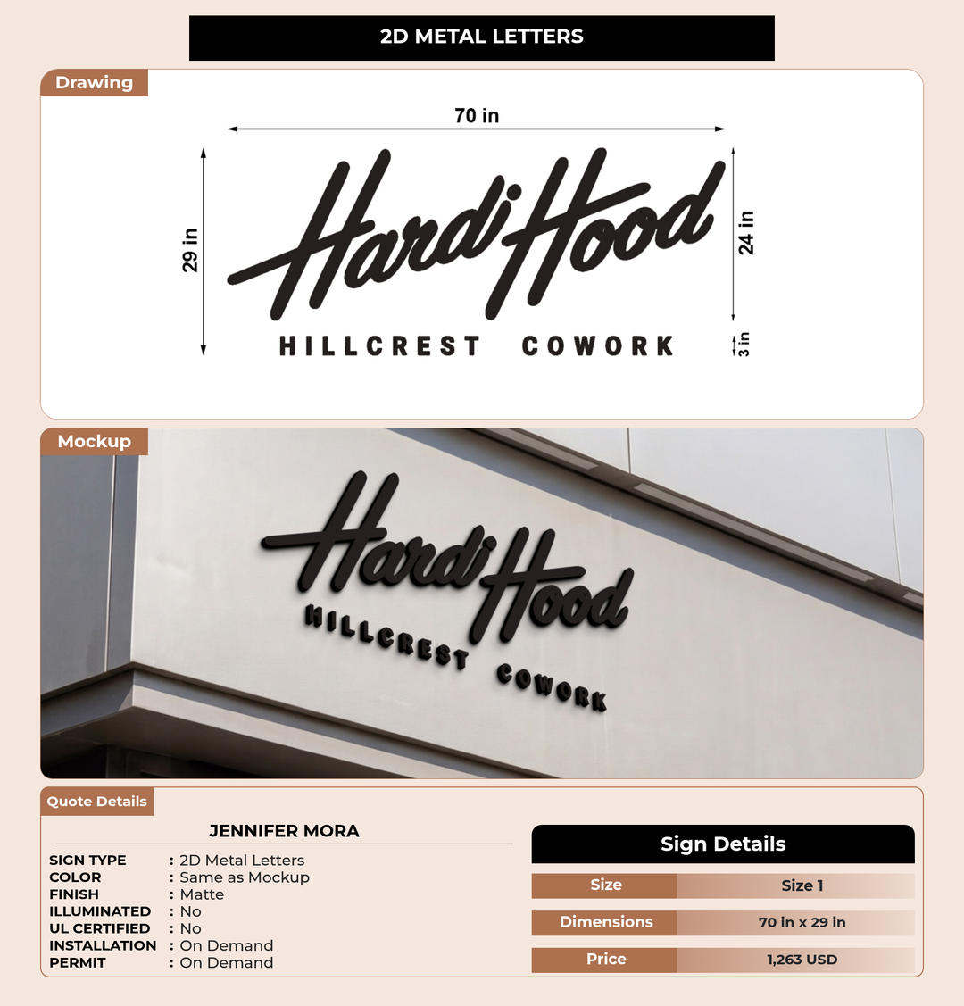 CUSTOM MOCKUP SIGN FOR Jennifer Mora