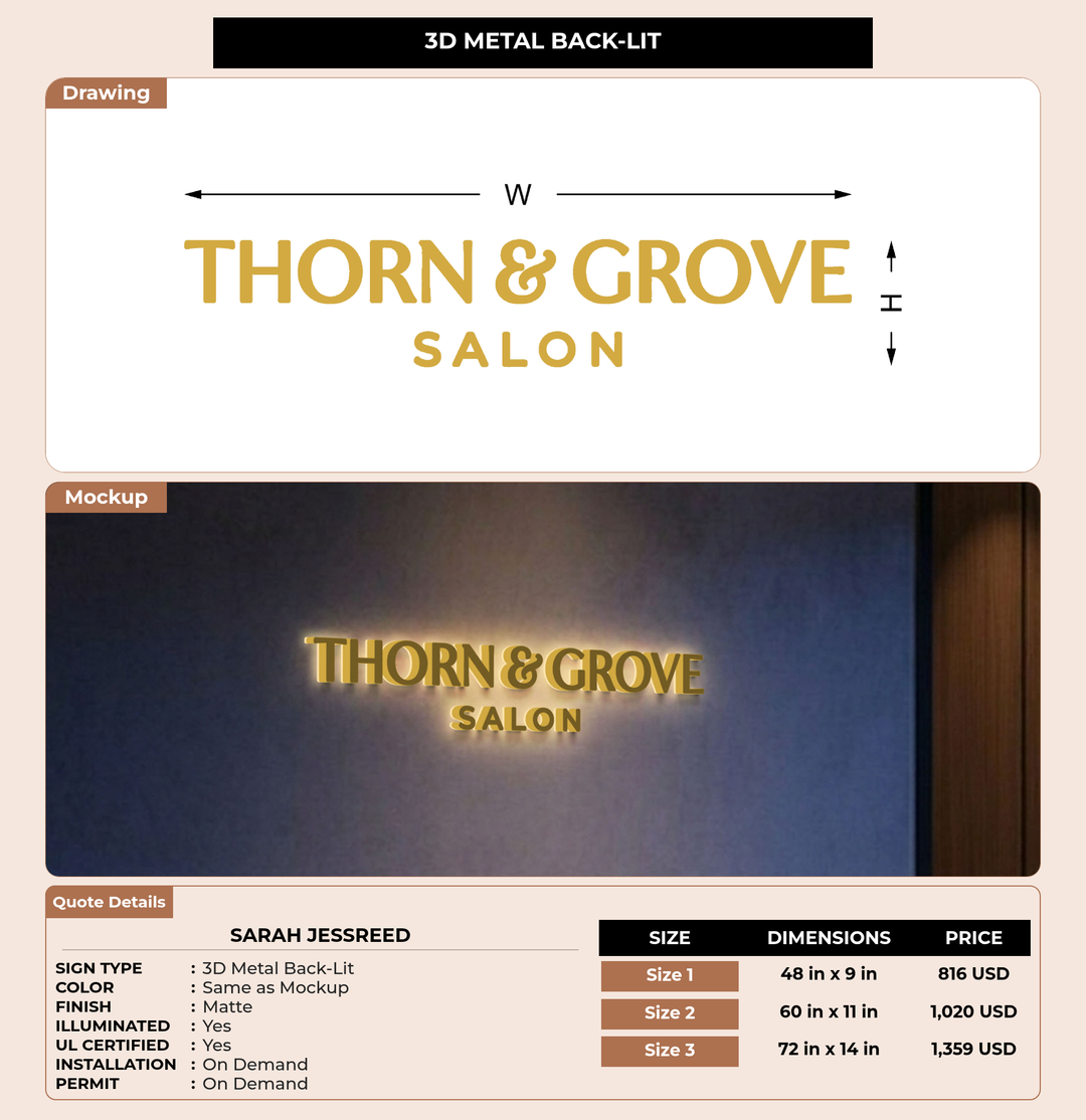 CUSTOM MOCKUP SIGN FOR Sarah Jessreed