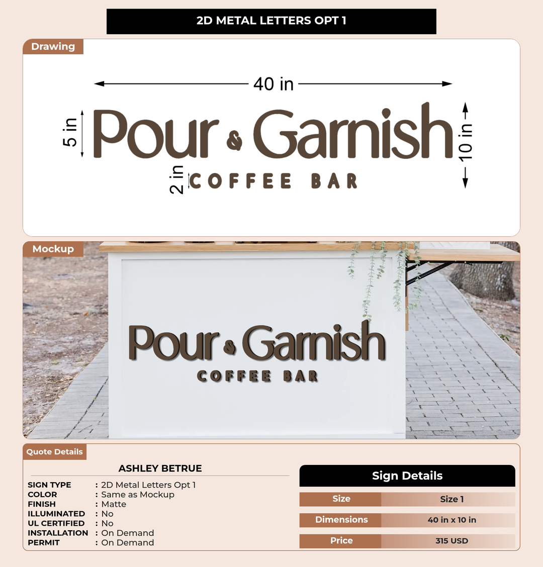 CUSTOM MOCKUP SIGN FOR Ashley Betrue