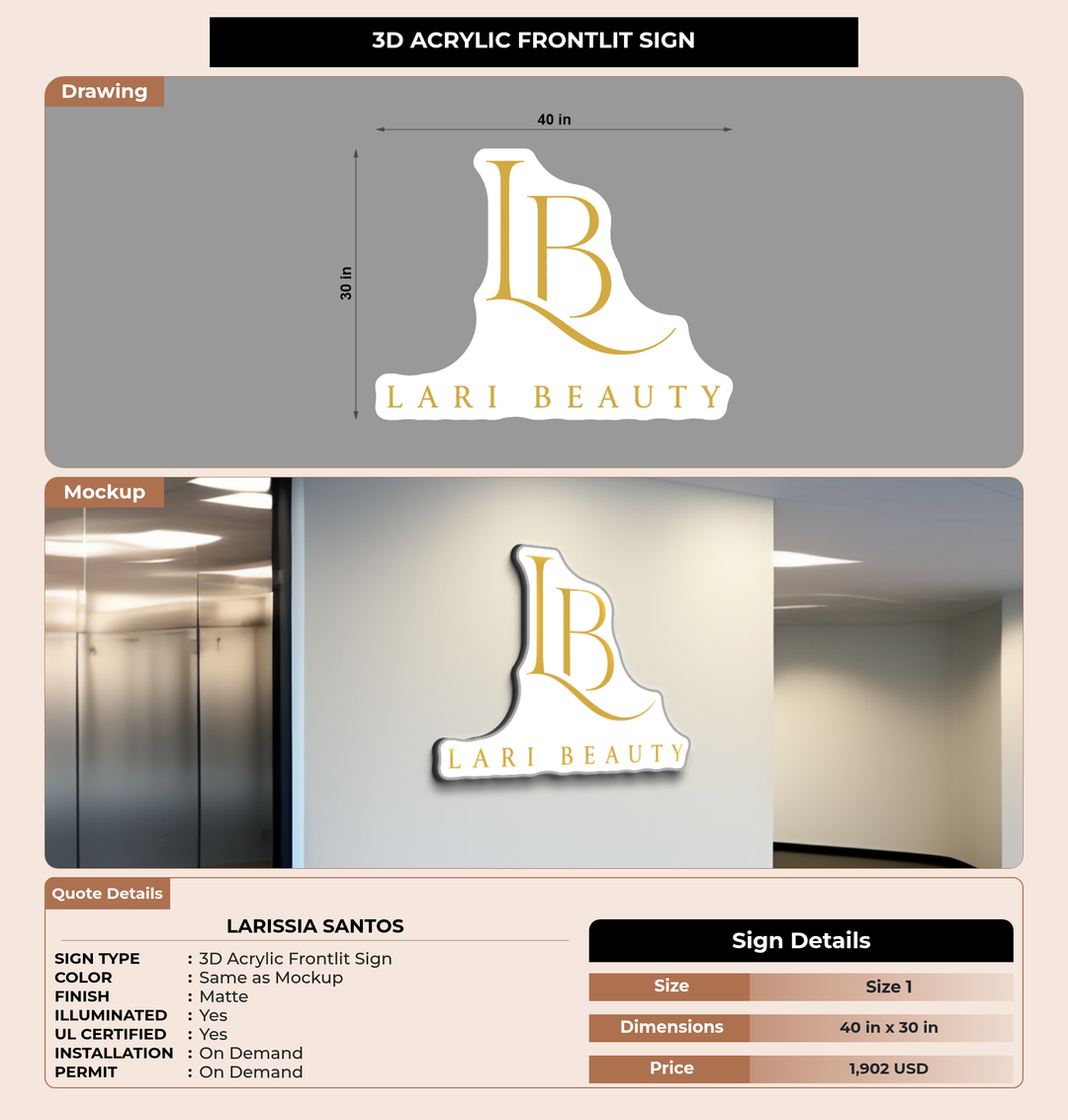 CUSTOM MOCKUP SIGN FOR Larissia Santos