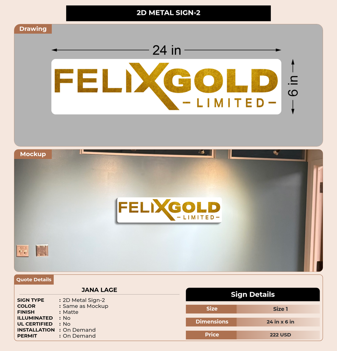 CUSTOM MOCKUP SIGN FOR Jana Lage