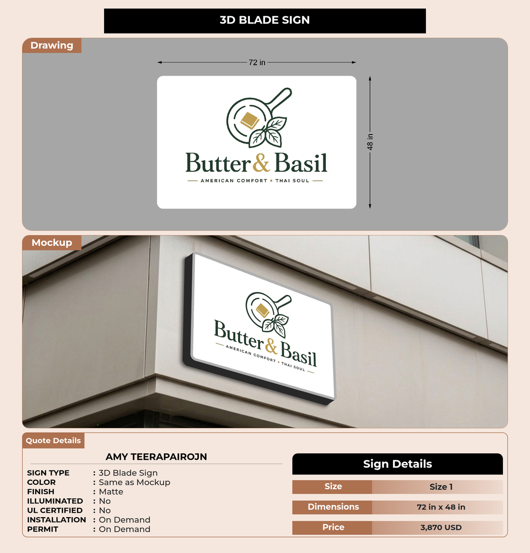 CUSTOM MOCKUP SIGN FOR Amy Teerapairojn
