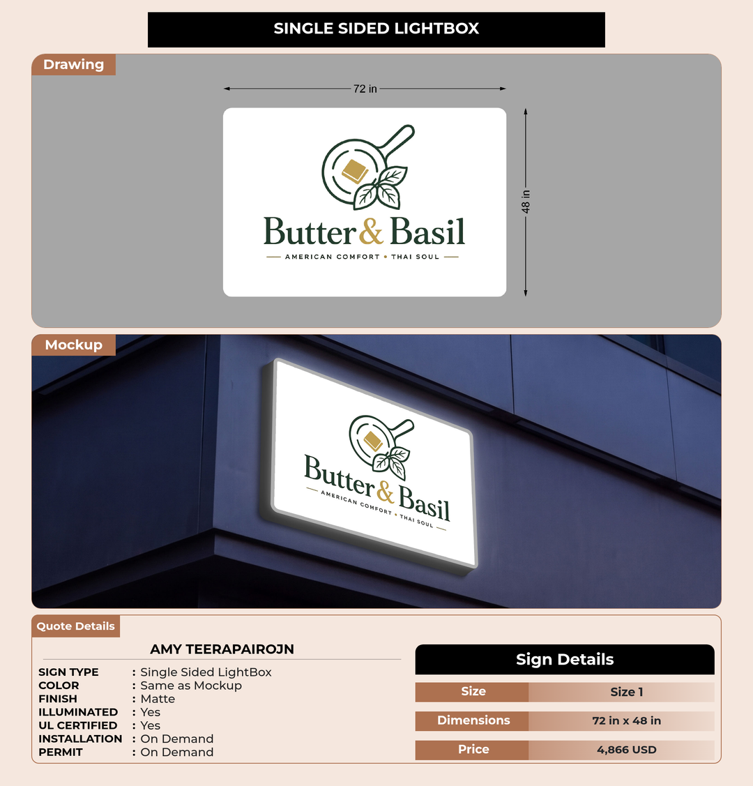 CUSTOM MOCKUP SIGN FOR Amy Teerapairojn