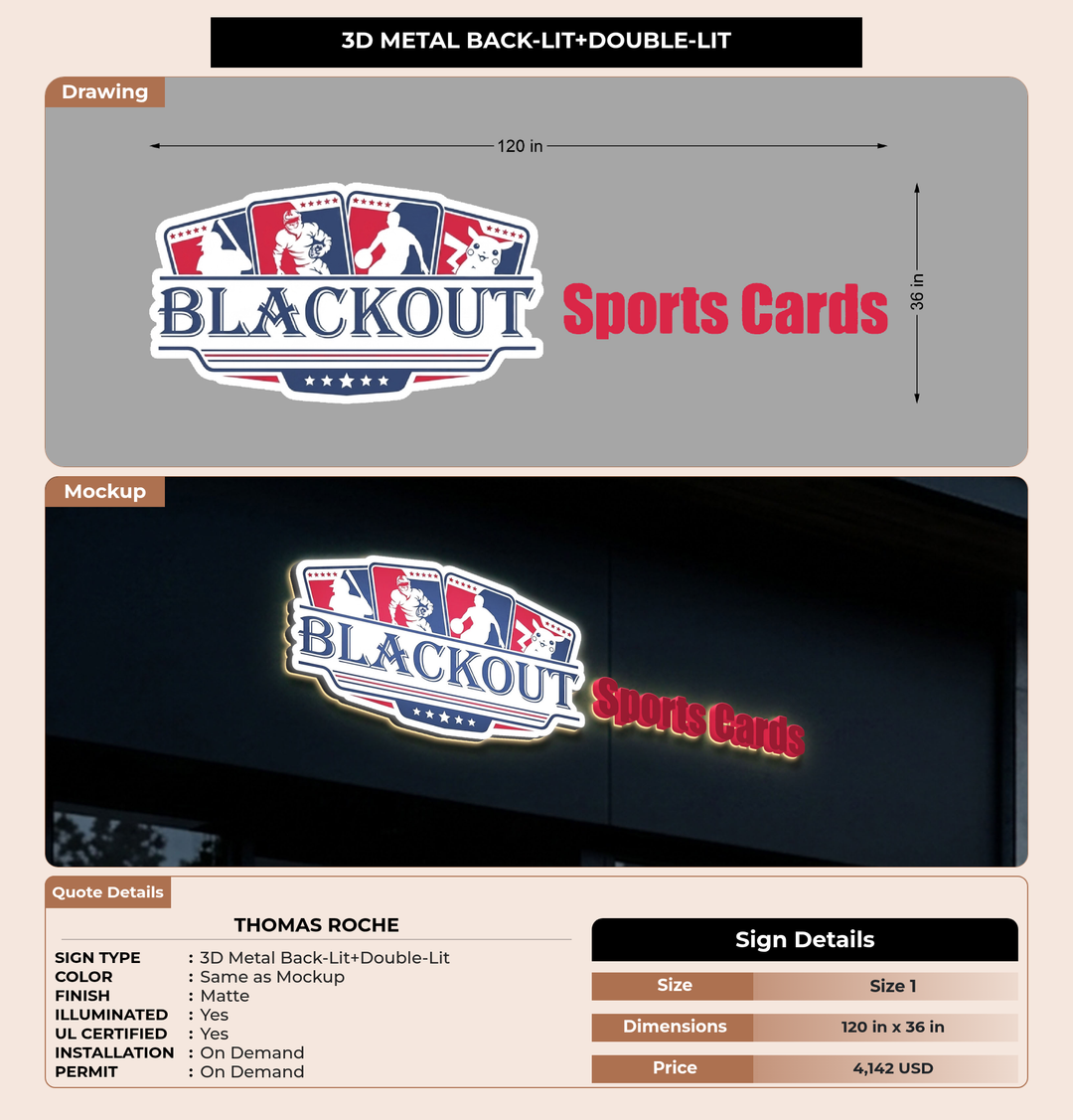 CUSTOM MOCKUP SIGN FOR Thomas Roche