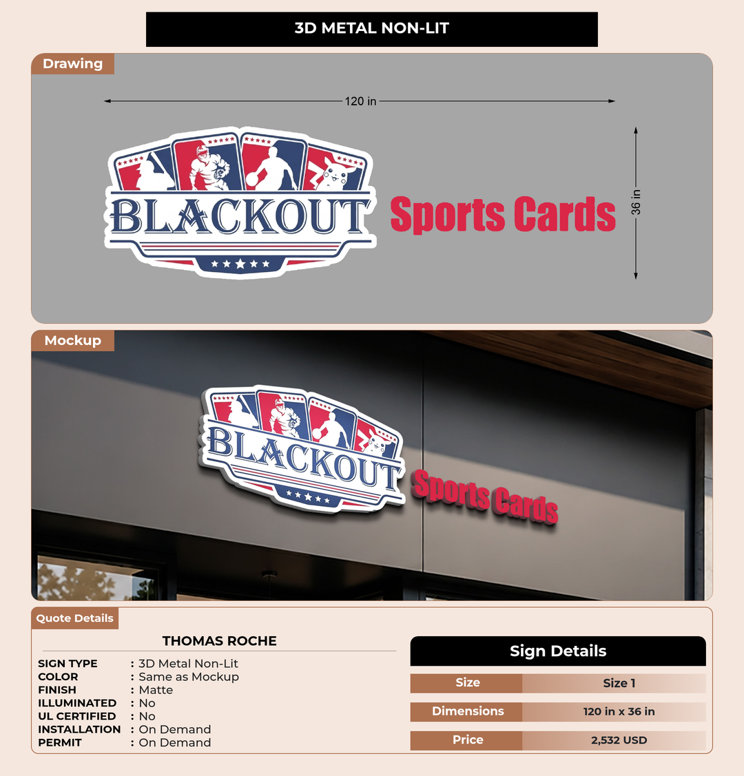 CUSTOM MOCKUP SIGN FOR Thomas Roche