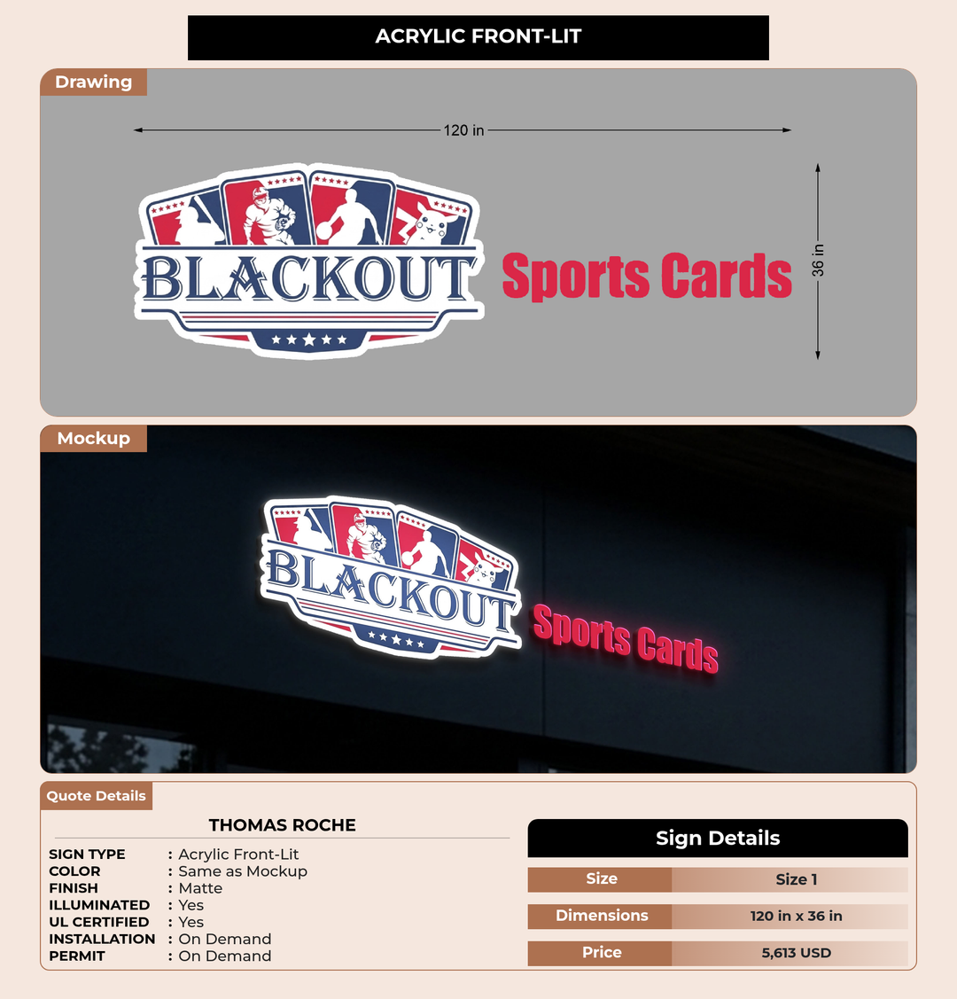 CUSTOM MOCKUP SIGN FOR Thomas Roche