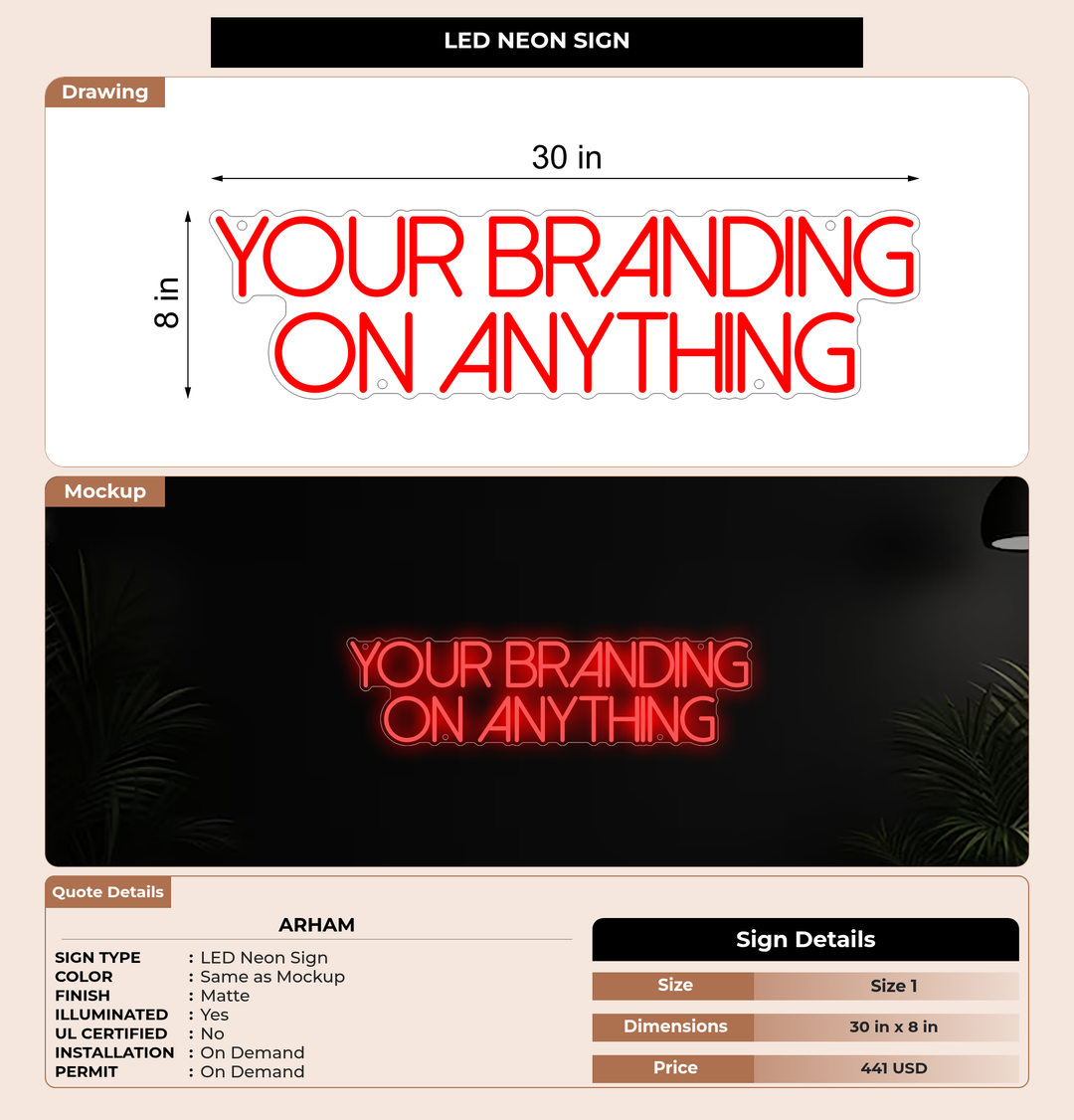 CUSTOM MOCKUP SIGN FOR Arham