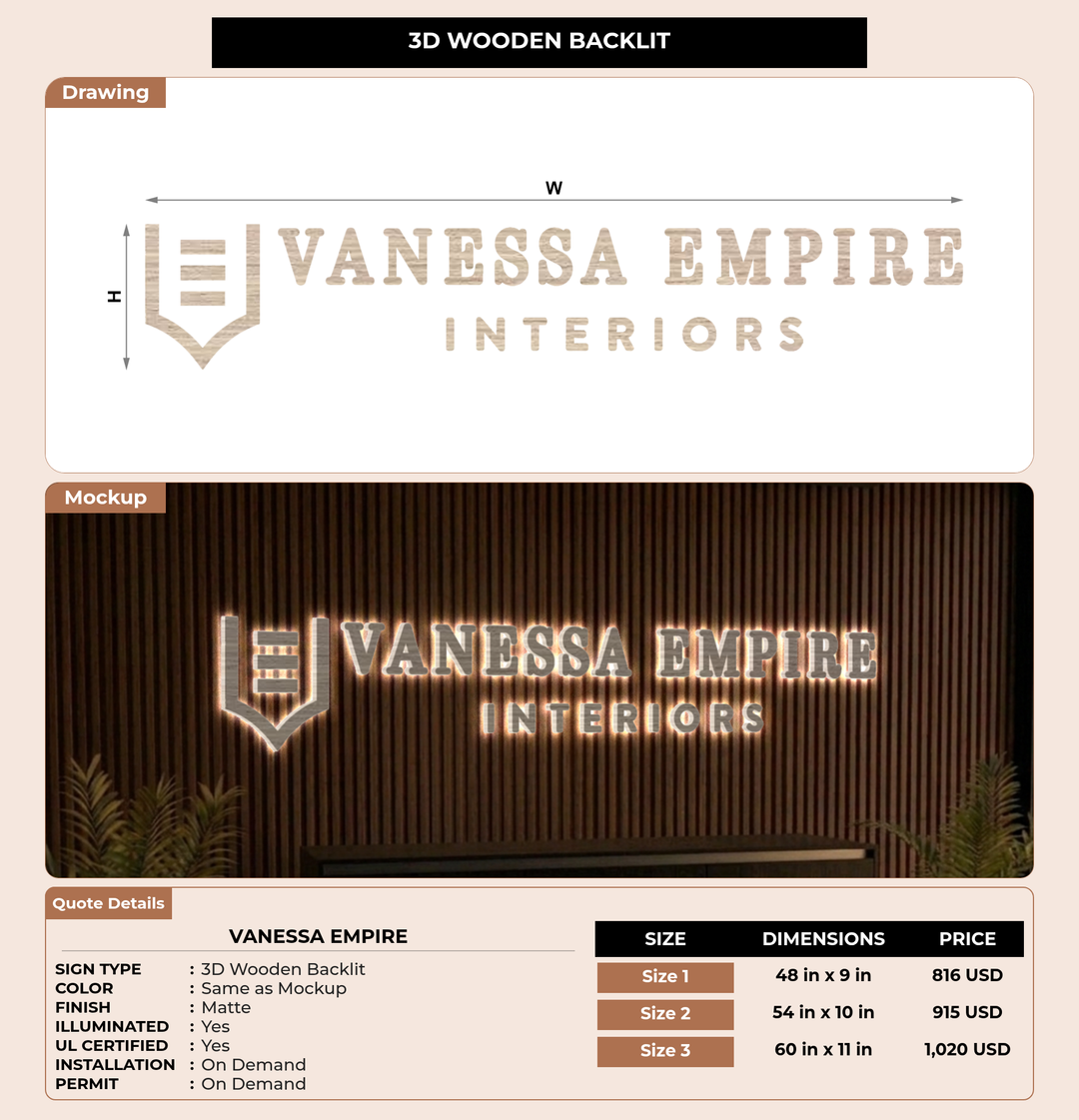 CUSTOM MOCKUP SIGN FOR Vanessa Empire