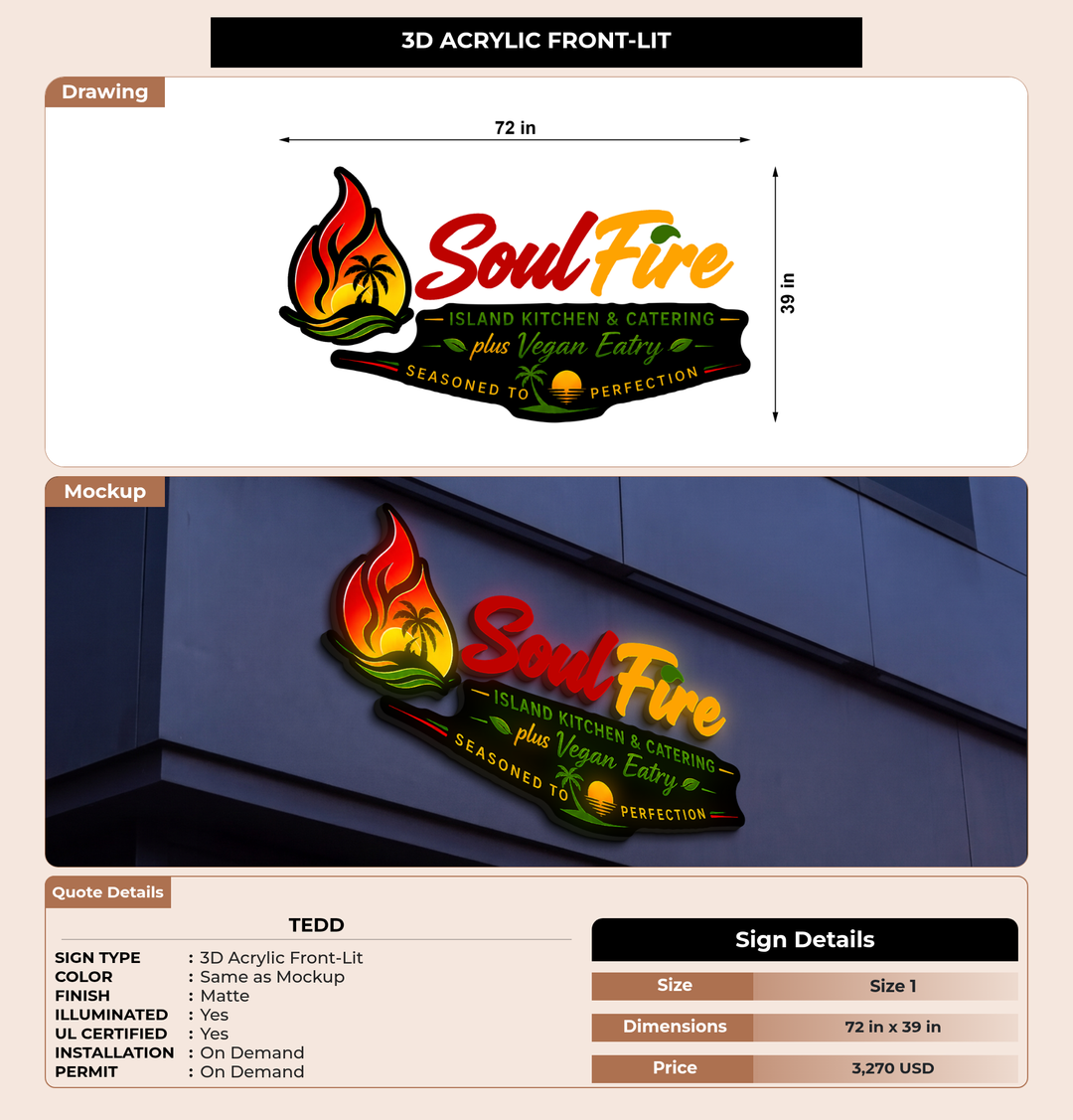 CUSTOM MOCKUP SIGN FOR Tedd