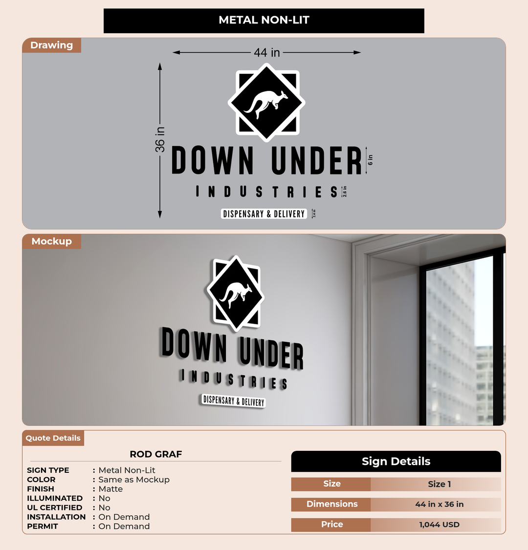 CUSTOM MOCKUP SIGN FOR Rod graf