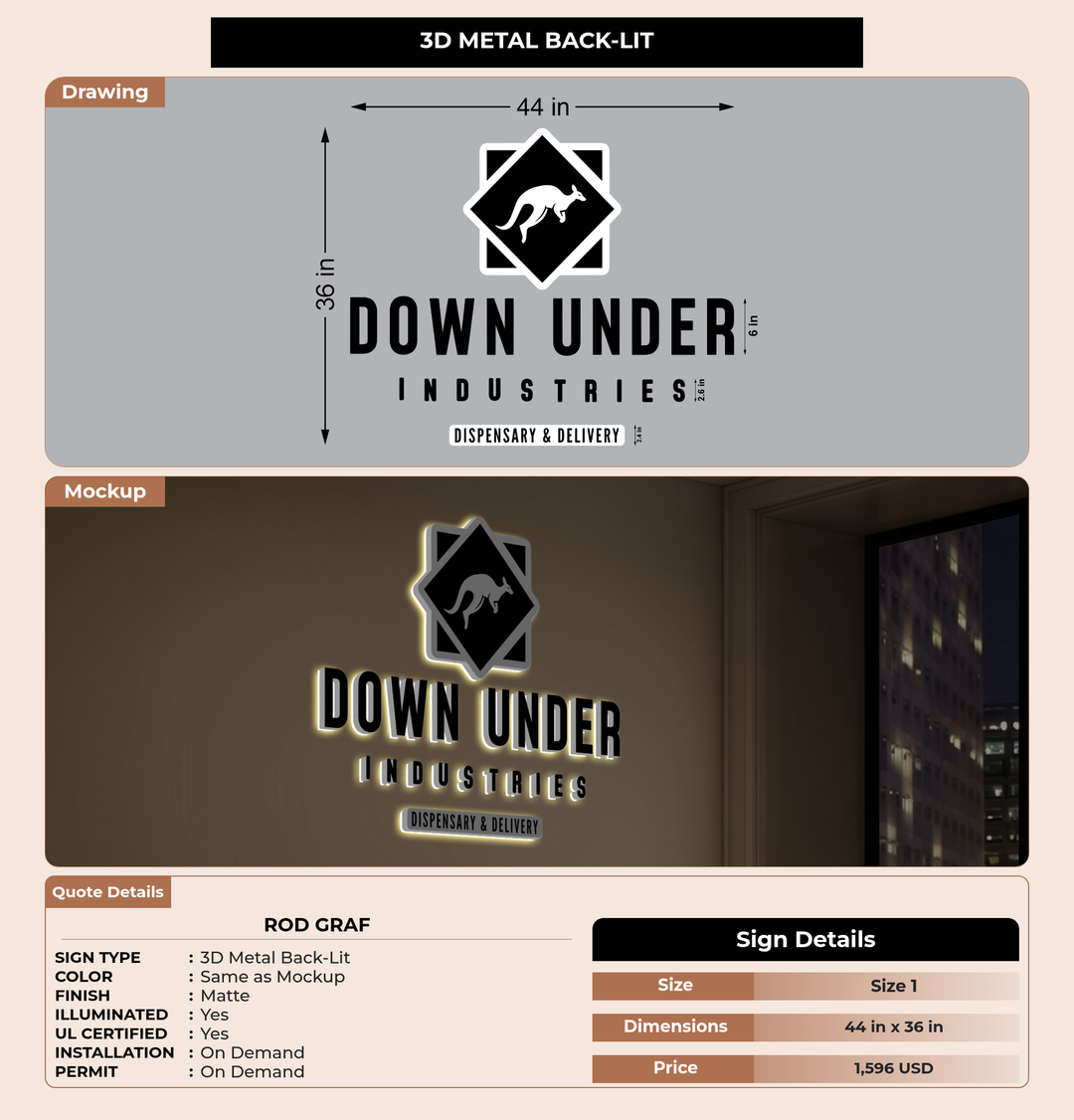 CUSTOM MOCKUP SIGN FOR Rod graf