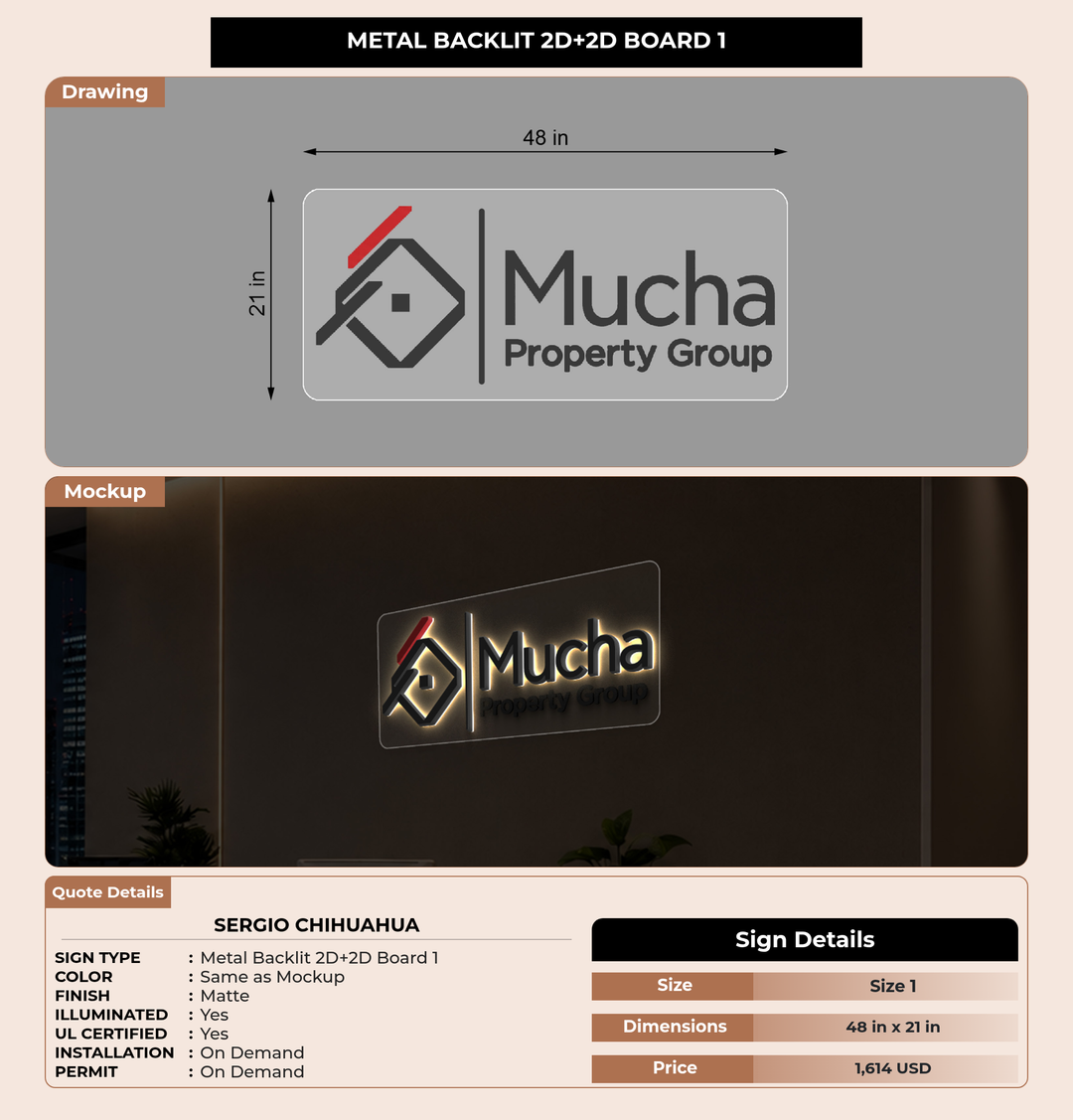 CUSTOM MOCKUP SIGN FOR Sergio Chihuahua