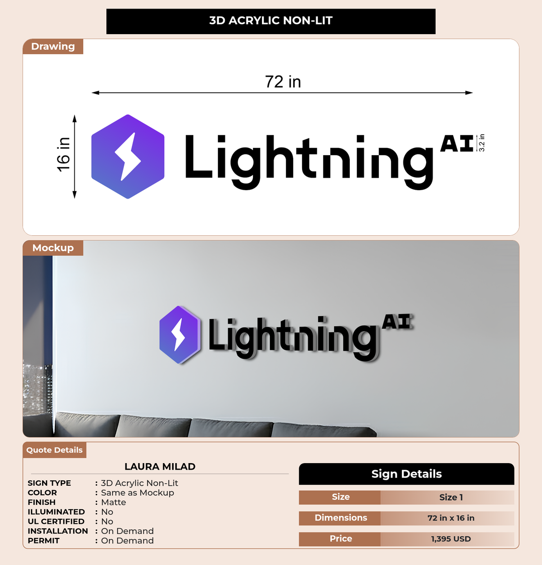 CUSTOM MOCKUP SIGN FOR Laura Milad