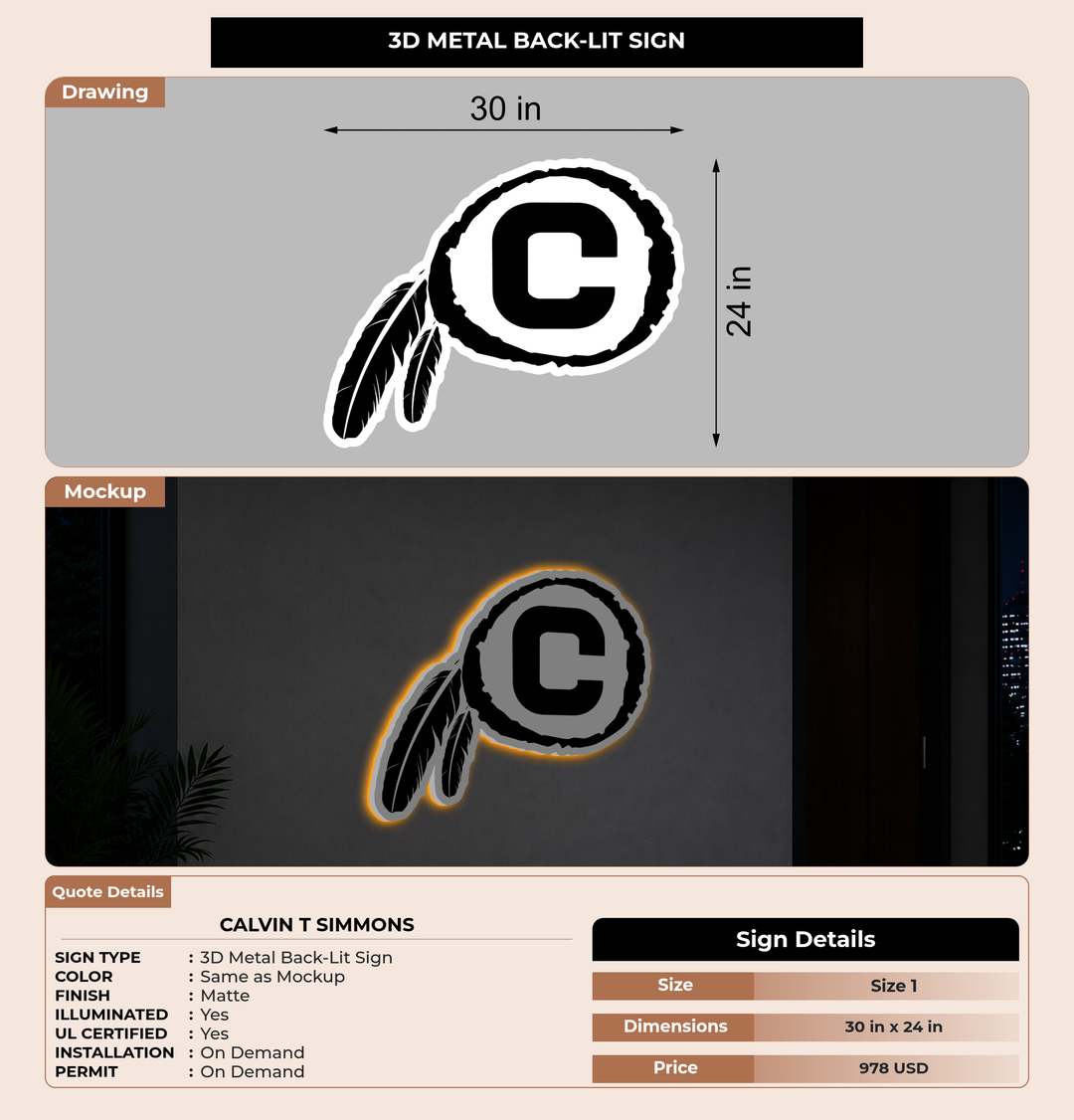 CUSTOM MOCKUP SIGN FOR Calvin T Simmons