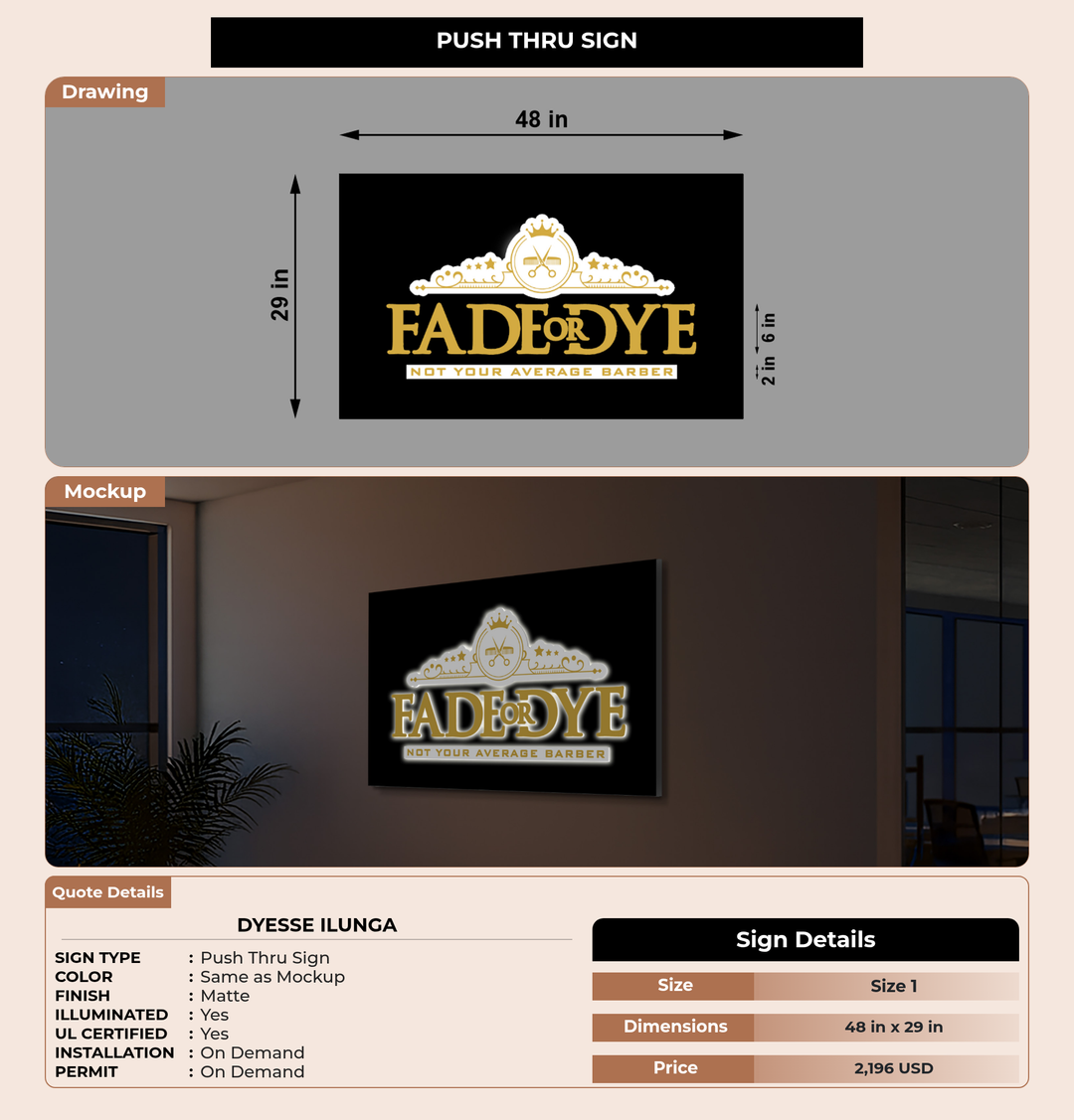 CUSTOM MOCKUP SIGN FOR Dyesse ilunga