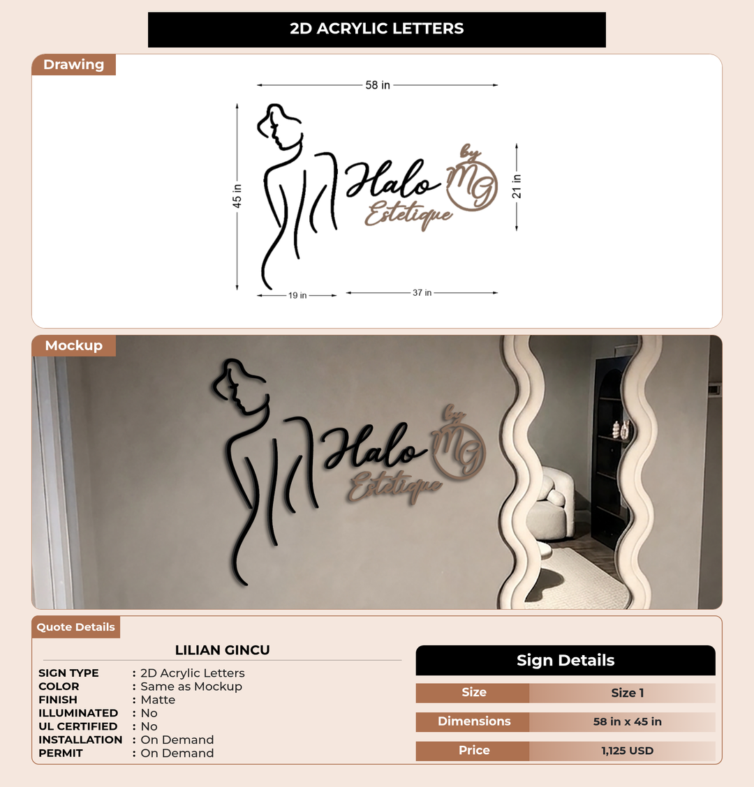 CUSTOM MOCKUP SIGN FOR Lilian Gincu