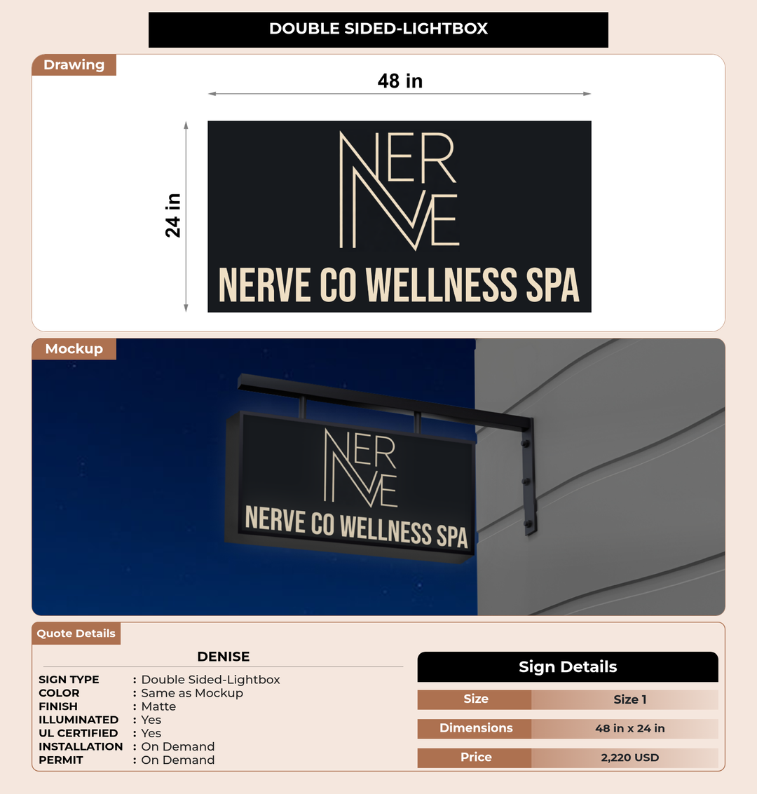 CUSTOM MOCKUP SIGN FOR Denise