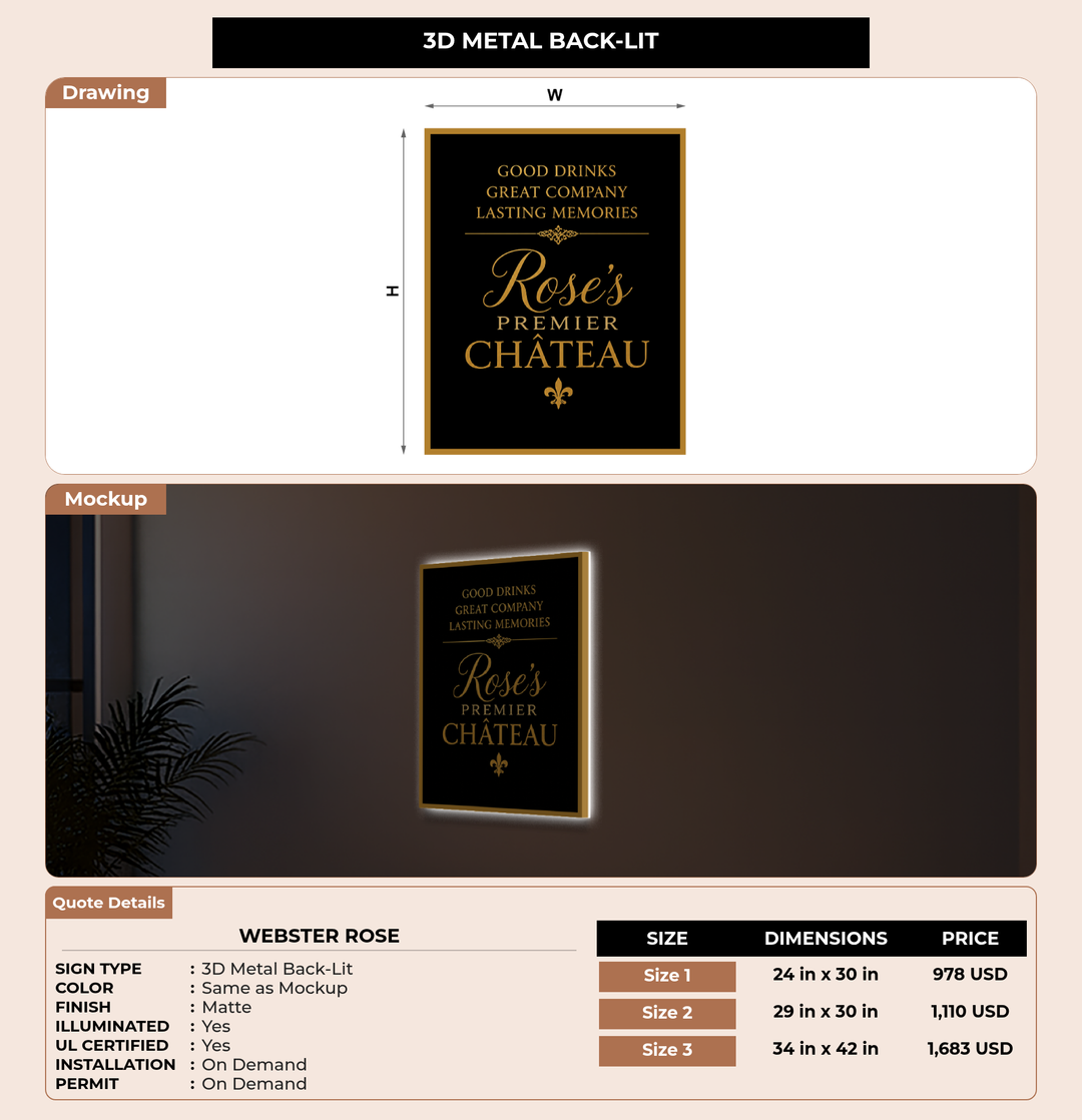 CUSTOM MOCKUP SIGN FOR Webster Rose