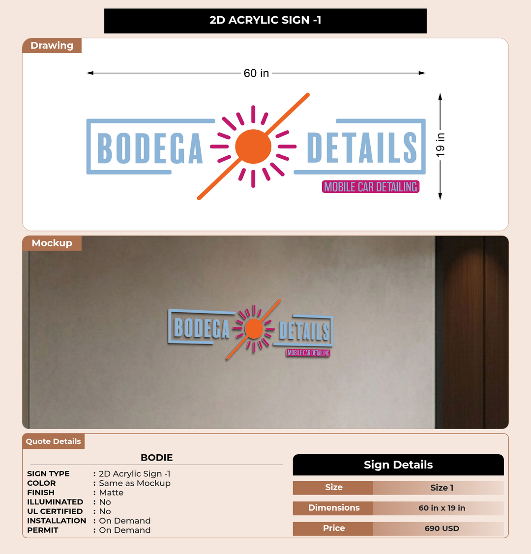 CUSTOM MOCKUP SIGN FOR Bodie