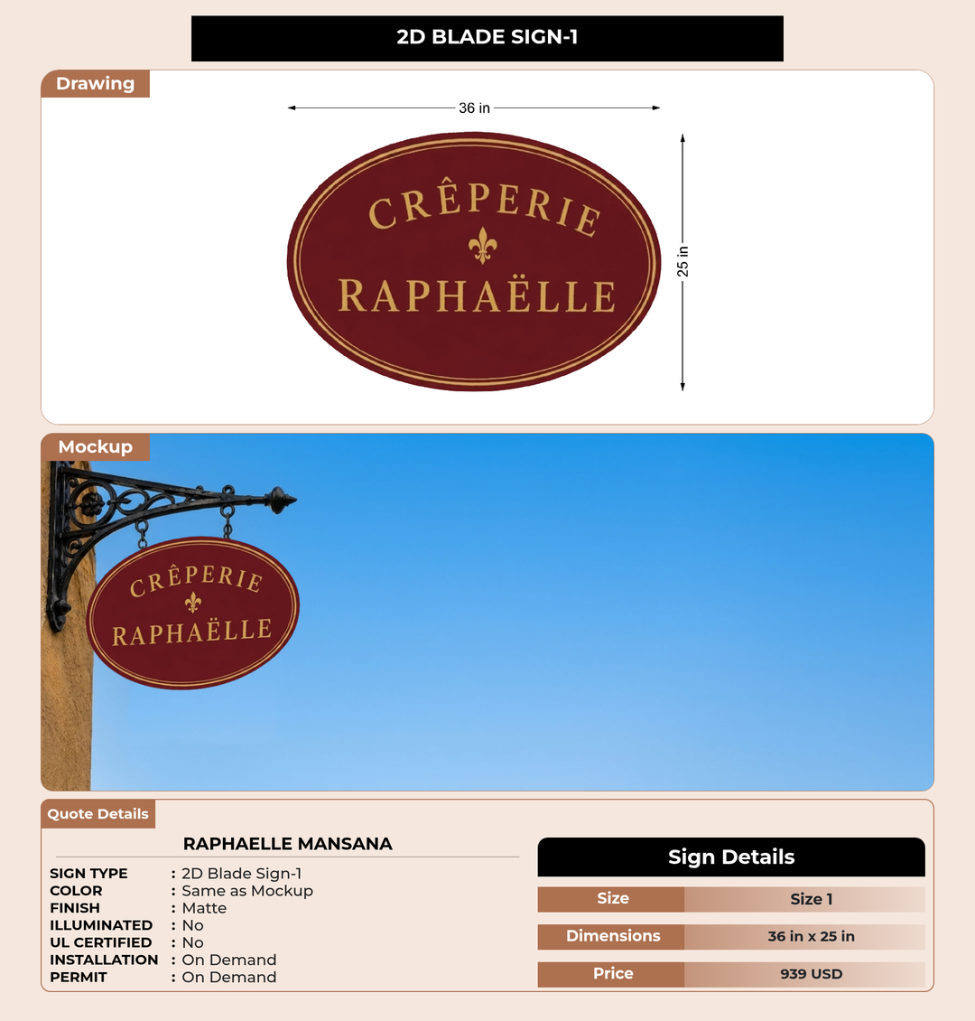 CUSTOM MOCKUP SIGN FOR Raphaelle Mansana