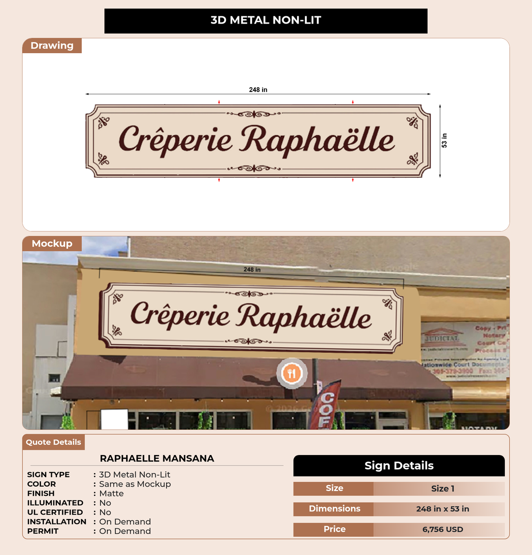 CUSTOM MOCKUP SIGN FOR Raphaelle Mansana