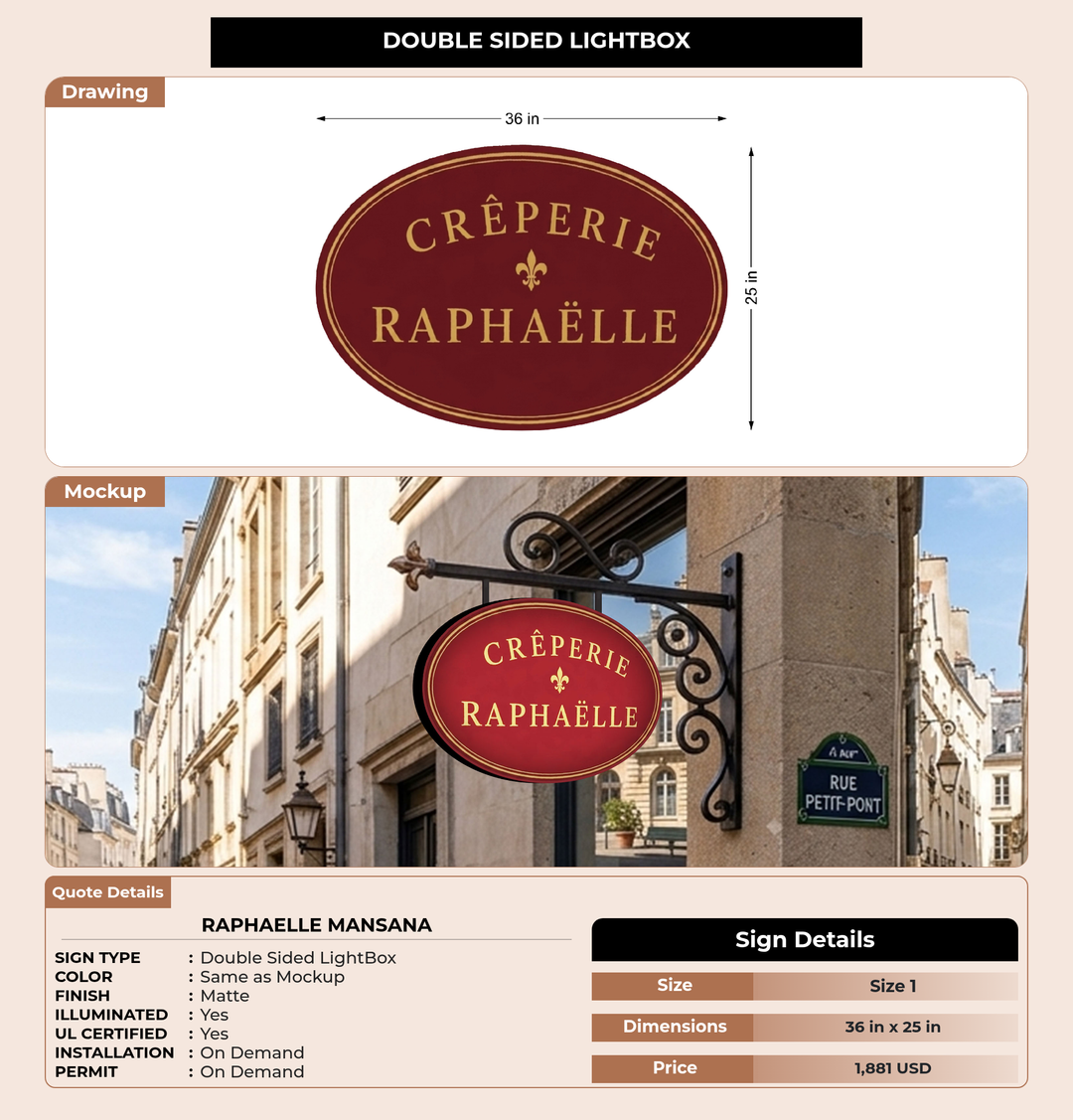 CUSTOM MOCKUP SIGN FOR Raphaelle Mansana