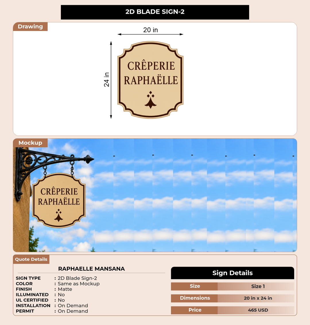 CUSTOM MOCKUP SIGN FOR Raphaelle Mansana