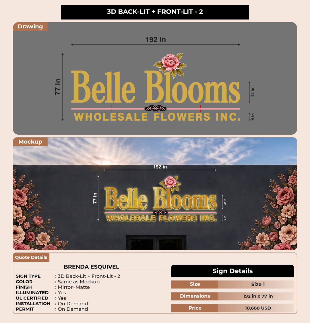 CUSTOM MOCKUP SIGN FOR Brenda Esquivel